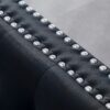 Wide Sofa With Jeweled Buttons Square Arm, 2 Pillows - Black - Image 7