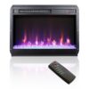 Electric Fireplace Media TV Stand With Sync Colorful LED Lights - Dark Rustic Oak - Image 2