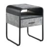 Raziela - End Table With Drawer - Concrete Gray / Black - Image 5