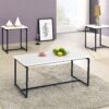 GT - 3 Piece Carbon Fiber Wrap Coffee Table And End Table (Set of 3) - White - Image 4