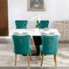 Nikki - Modern, High-End Tufted Solid Wood Contemporary Velvet Upholstered Dining Chair With Golden Stainless Steel Plating Legs, Nailhead Trim (Set of 2) - Green - Image 16