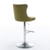 Swivel Velvet Barstools Adjusatble Seat Height From 25-33", Modern Upholstered Chrome Base Bar Stools With Backs Comfortable Tufted For Home Pub And Kitchen Island (Set of 2), 1712Ol - Olive Green - Image 7