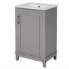 Modern Small Bathroom Vanity Cabinet With Ceramic Basin, Ample Storage, 1 Soft-Close Door - Gray - Image 20
