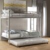 Twin Over Twin Bunk Bed With Trundle - Silver - Image 18