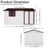 10'x12' Garden Sheds Outdoor Storage Sheds With Window - White / Coffee - Image 5