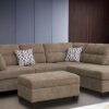 Diego - Sectional Sofa With Right Facing Chaise Storage Ottoman And 2 Accent Pillows - Brown - Image 7