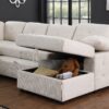Nyhan - Upholstered Corner Sectional With Pull Out Loveseat And Storaged Chaise - Beige - Image 2