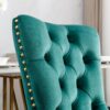 Nikki - Modern, High-End Tufted Solid Wood Contemporary Velvet Upholstered Dining Chair With Golden Stainless Steel Plating Legs, Nailhead Trim (Set of 2) - Green - Image 8