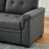 Destiny - Linen Reversible Sleeper Sectional Sofa With Storage Chaise - Dark Gray - Image 5