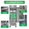 Commercial Freezer 23 Cu.Ft With 1 Solid Door Reach-In Freezers Stainless Steel Etl Approved Upright Freeze Storage - Silver - Image 5
