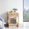 15.75" Rattan End Table With Drawer, Modern Nightstand, Side Table For Living Room, Bedroom - Natural - Image 2