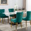 Nikki - Modern, High-End Tufted Solid Wood Contemporary Velvet Upholstered Dining Chair With Golden Stainless Steel Plating Legs, Nailhead Trim (Set of 2) - Green - Image 18