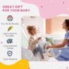 Qaba - Baby Rocking Horse Elephant Rocking Chair Toddler Rocker Toy With Sound Wooden Base Seat Safety Belt For 1.5-3 Year Old - Gray - Image 9