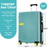 Contrast Color Hardshell Luggage 24" Expandable Spinner Suitcase With Tsa Lock Lightweight - Teal Blue - Image 2