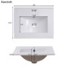 Modern Small Bathroom Vanity Cabinet With Ceramic Basin, Ample Storage, 1 Soft-Close Door - Gray - Image 2