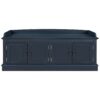 Storage Bench With 4 Doors And Adjustable Shelves, Shoe Bench With Removable Cushion For Living Room, Entryway - Antique Navy - Image 11