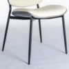 Dining Chairs Mid-Century Modern Retro Faux Leather Chair With Walnut Bentwood Back Upholstered Seat Metal Legs Adjustable Foot For Kitchen Dining Room Chairs (Set of 2) - Beige - Image 13