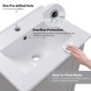 Modern Small Bathroom Vanity Cabinet With Ceramic Basin, Ample Storage, 1 Soft-Close Door - Gray - Image 9
