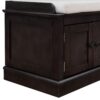 Storage Bench With 4 Doors And Adjustable Shelves, Shoe Bench With Removable Cushion For Living Room, Entryway - Espresso - Image 8