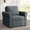 3 In 1 Sofa Bed Chair, Convertible Sleeper Chair Bed, Adjust Backrest Into A Sofa, Lounger Chair, Single Bed, Modern Chair Bed Sleeper For Adults - Deep Blue - Image 6