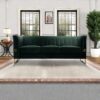 Fx-P82-Gr (Sofa) Velvet Sofa, Mid-Century Sofa Furniture Chesterfield Couch For Living Room - Green - Image 13