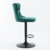 Swivel Velvet Barstools Adjusatble Seat Height, Modern Upholstered Bar Stools With Backs Comfortable Tufted For Home Pub And Kitchen Island (Set of 2) - Green - Image 5