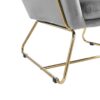 Keira - Velvet Accent Chair With Metal Base - Gray - Image 4
