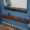 Fireplace Mantel Wooden Wall Mounted Floating Shelf 8" Deep Solid Pine Wood - Brown - Image 4