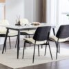Dining Chairs Mid-Century Modern Retro Faux Leather Chair With Walnut Bentwood Back Upholstered Seat Metal Legs Adjustable Foot For Kitchen Dining Room Chairs (Set of 2) - Beige - Image 21