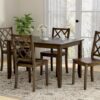 Velvety - 5 Piece Dining Table Set - Brown - Image 8