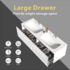 U052-Nevia60W-206 Nevia Bathroom Vanity With Automatic LED Drawer Light, Wall Mounted Bathroom Vanity With Integrated Solid Surface Sink, Without Drain - Snow White - Image 6