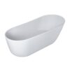 Solid Surface Stone Resin Oval Shape Soaking Bathtub With Overflow For The Bathroom - Matte White - Image 5