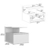 Floating Nightstand Wall Mounted With Single Drawer And 2 Tier Shelf - White - Image 7