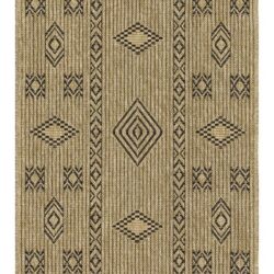 Earth - 2'7" X 7'3" Indoor, Outdoor Area Rug - Jute / Black