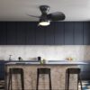 23" Bedroom Ceiling Fan With 3 Color Dimmable 3 ABS Blades Remote Control Dc Motor Black With 18W Led Light - Black - Image 2