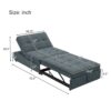 4 In 1 Sofa Bed, Chair Bed, Multi-Function Folding Ottoman Bed With Storage Pocket And USB Port For Small Room Apartment, Living Room, Bedroom, Hallway - Deep Blue - Image 3