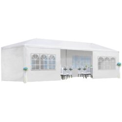 10X30' Wedding Party Canopy Tent Outdoor Gazebo With 8 Removable Sidewalls - White