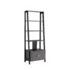 Modern Bookcase With Four Open Shelves And Two Door Cabinet - Black / Gray - Image 3