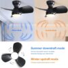 23" Bedroom Ceiling Fan With 3 Color Dimmable 3 ABS Blades Remote Control Dc Motor Black With 18W Led Light - Black - Image 6