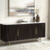 Clayten - Natural Marble Top And Server - Espresso / White - Image 4