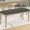 Bench, Rectangular, Upholstered, Transitional - Gray - Image 10