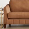 Aria-Top Grain Leather Loveseat - Brown - Image 2