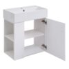 Modern Floating Bathroom Vanity With Ceramic Basin Perfect For Small Bathrooms, Left Side Storage - White - Image 22