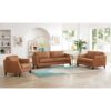 Aria-Top Grain Leather Loveseat - Brown - Image 4