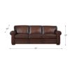 Brookfield-Top Grain Leather Sofa Couch - Caramel - Image 6