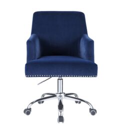 Trenerry - Velvet Office Chair - Blue / Chrome