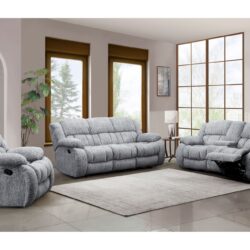 Stonic - Reclining Sofa, Love And Chair - Gray