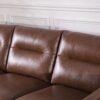 Mid-Century Leather Sofa - Light Brown - Image 3
