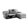 Destiny - Linen Sectional Sofa With Dropdown Table - Gray - Image 2
