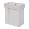 Modern Floating Bathroom Vanity With Ceramic Basin Perfect For Small Bathrooms, Left Side Storage - White - Image 21